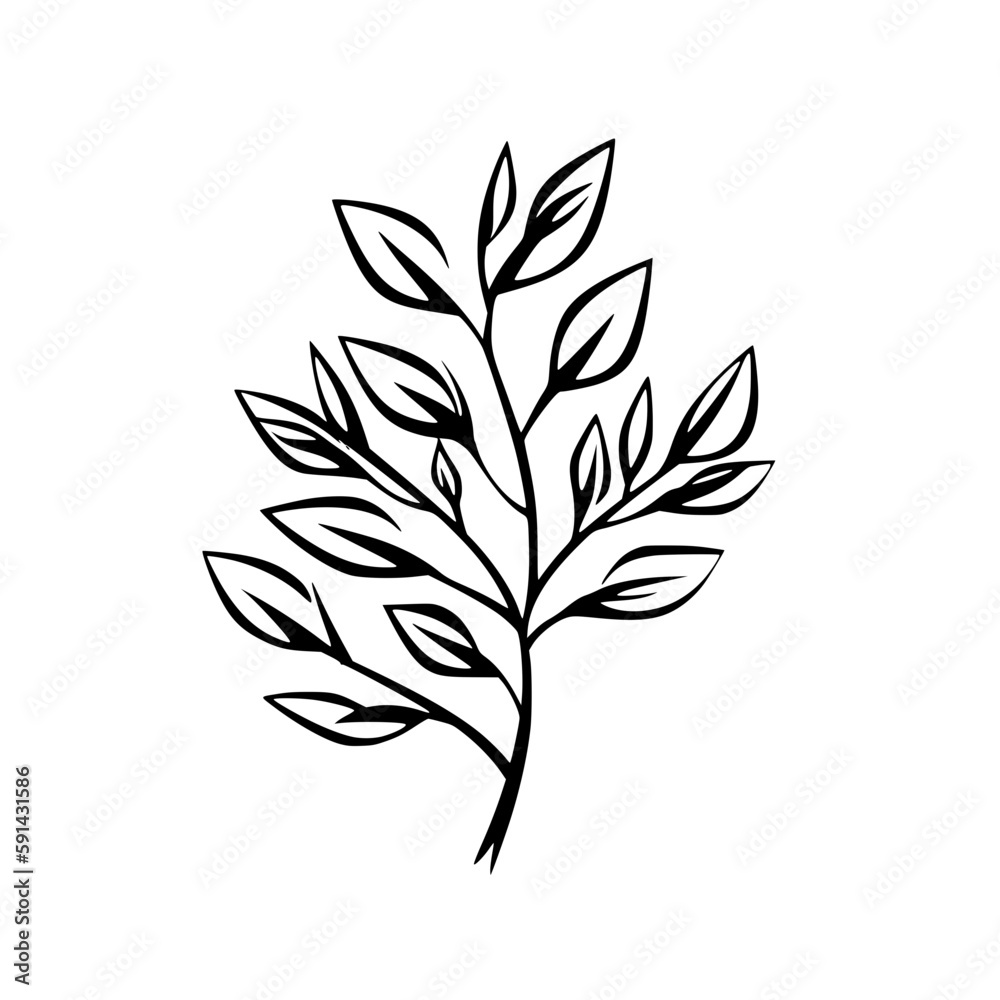 Twig vector illustration isolated on transparent background