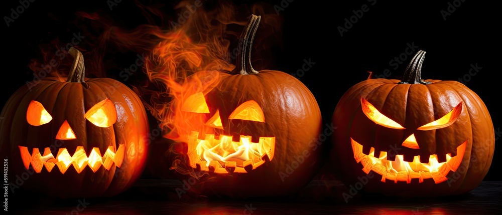 Halloween In Flame - Burning Pumpkins