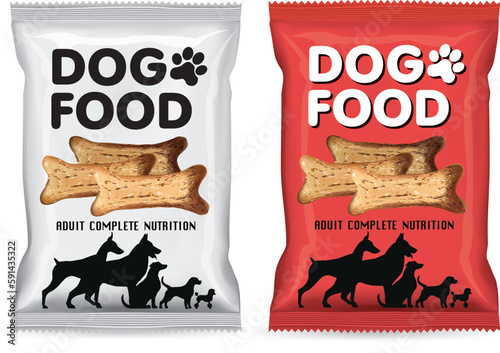 Dog food packaging design.Illustration vector