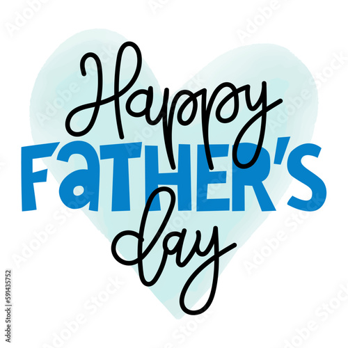 Happy Father’s Day lettering greeting card. Handmade calligraphy vector illustration. Good for posters, textiles, gifts. 