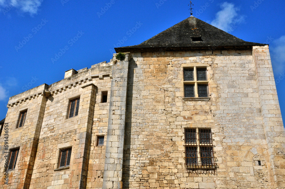 France, picturesque castle of Ajat