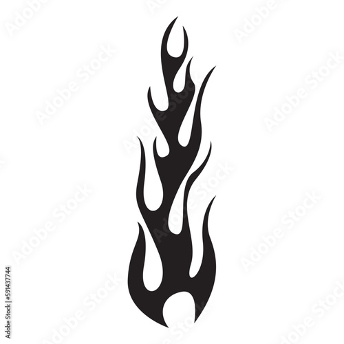 Tribal fire flames on white