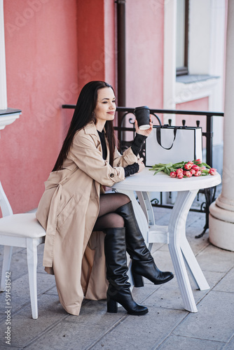 Self-love and self-confidence. Ways to Practice Self-Love and Be Good to Yourself. Surrounding yourself with positivity. Alone woman with flowers enjoy life outdoors photo