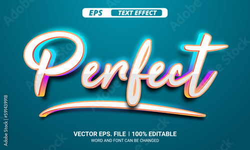 Perfect stylish editable text effect on blue background