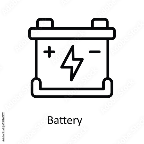 Battery Vector  outline Icons. Simple stock illustration stock
