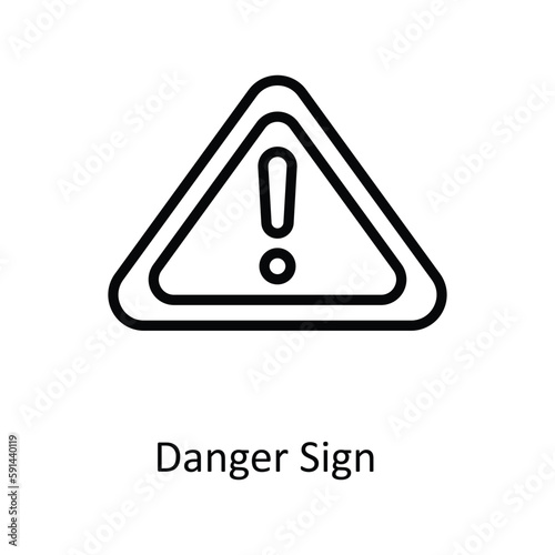 Danger Sign Vector outline Icons. Simple stock illustration stock