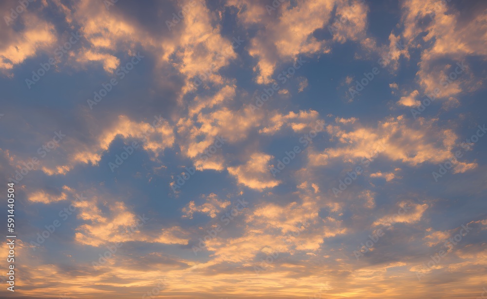 A Dreamy Vista: The Ethereal Charm of Sunset Skies, Sky replacement - Generative AI technology