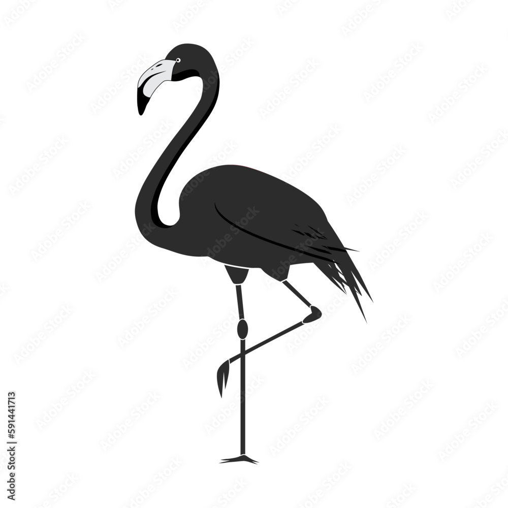Obraz premium Flamingo silhouette tattoo isolated on white - vector illustration