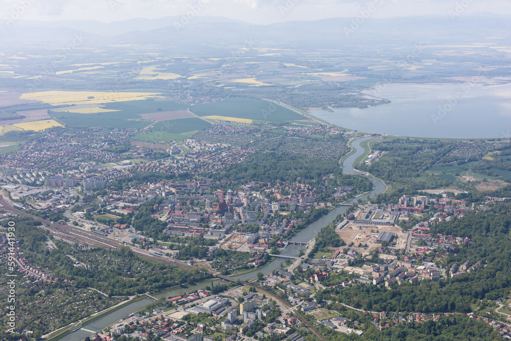 aerial view of the Nysa city