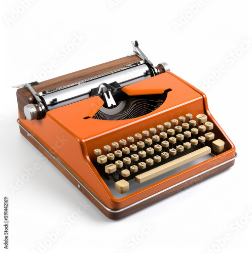 Retro typewriter isolated