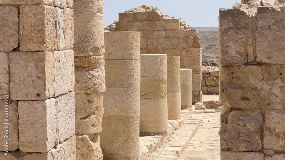 Avdat national park, Ancient Nabatean ruins in the Negev Desert, Israel, 4k cinematic Avdat national park, Ancient Nabatean ruins in the Negev Desert, Israel, 4k cinematic
