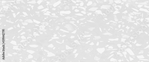 Quartz surface white for bathroom or kitchen countertop, white terrazzo flooring texture background. realistic raster pattern of mosaic floor with natural stones, granite, marble, quartz, concrete. 