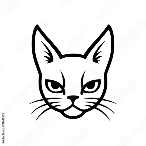 Fototapeta Naklejka Na Ścianę i Meble -  Cat head vector illustration isolated on transparent background