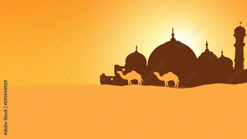 Camel with mosque pattern