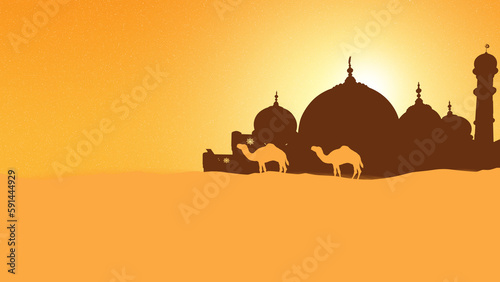 Camel with mosque pattern