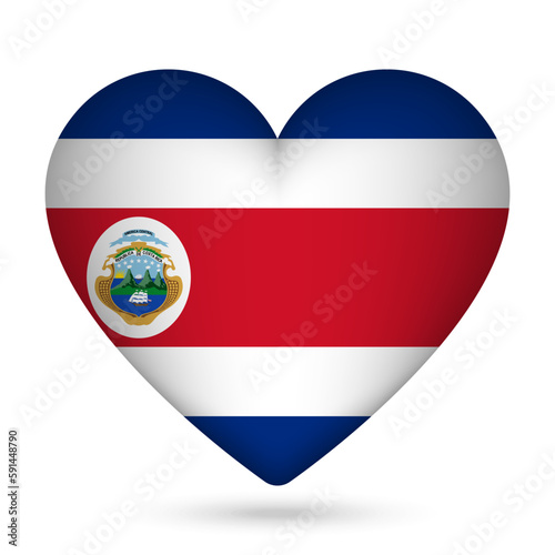 Free Download Costa Rica flag in heart shape. Vector illustration. - GFXLoad