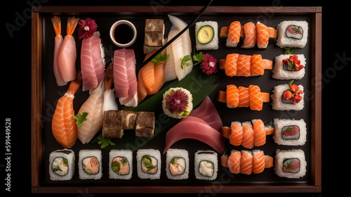 Sushi on a board