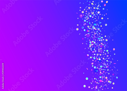 Light Effect. Blue Party Tinsel. Glitch Sparkles. Metal Element. Disco Abstract Wallpaper. Modern Foil. Iridescent Background. Bright Art. Violet Light Effect