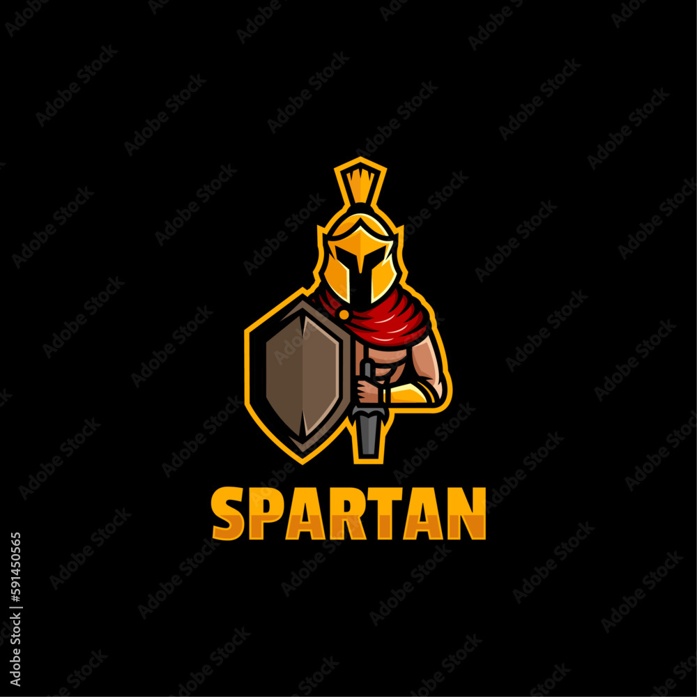 Vector Logo Illustration Spartan E-Sports and Sports Style.