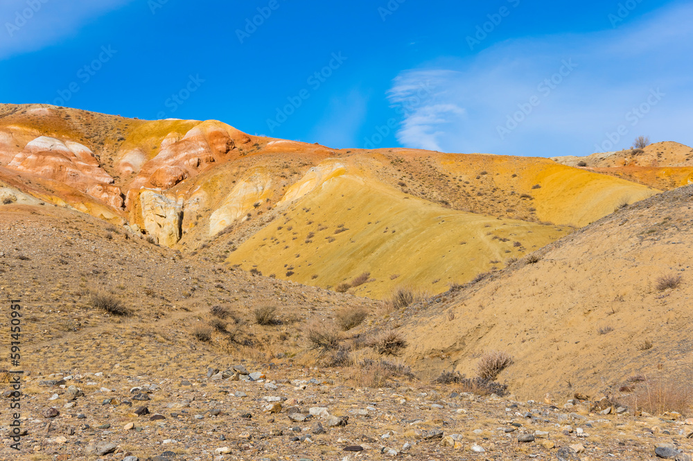 Landscape of Kizil Chin, a place called “Mars” in Altay mountains