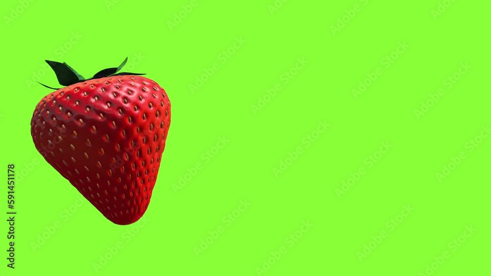 Wild strawberry 3D loops on a green background