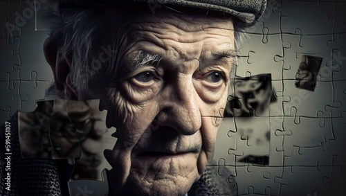 Memory loss, dementia and alzheimer concept, created with Generative AI technology