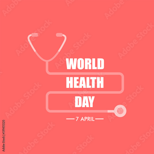 World Health Day Concept. Heart and stethoscope vector design. Vector illustration