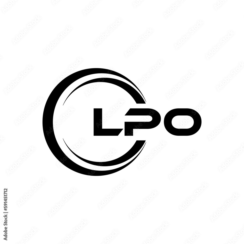 LPO Letter Logo Design With White Background In Illustrator, Cube Logo ...