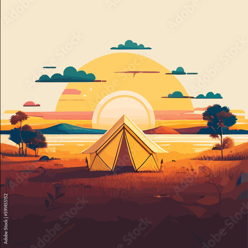 camp in desert	

