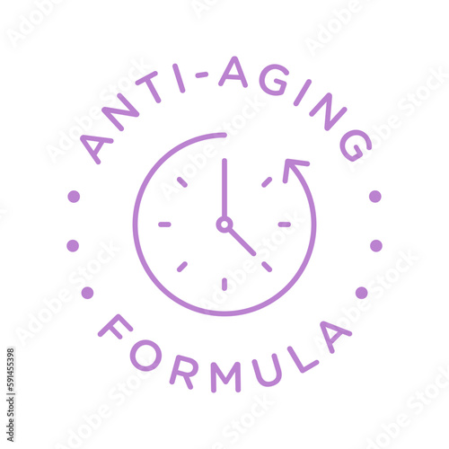 Anti aging formula cosmetics vector badge logo icon