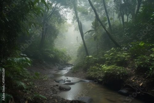 stream in the forest made with generative ai
