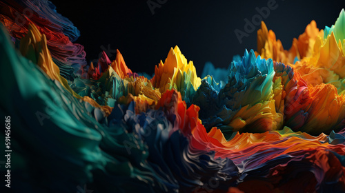 various colors of 3d render background generative ai © KWY
