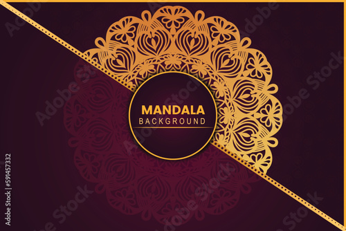 Vector mandala with colorful floral ornament pattern, Luxury mandala unique design with Arabian Islamic style background design