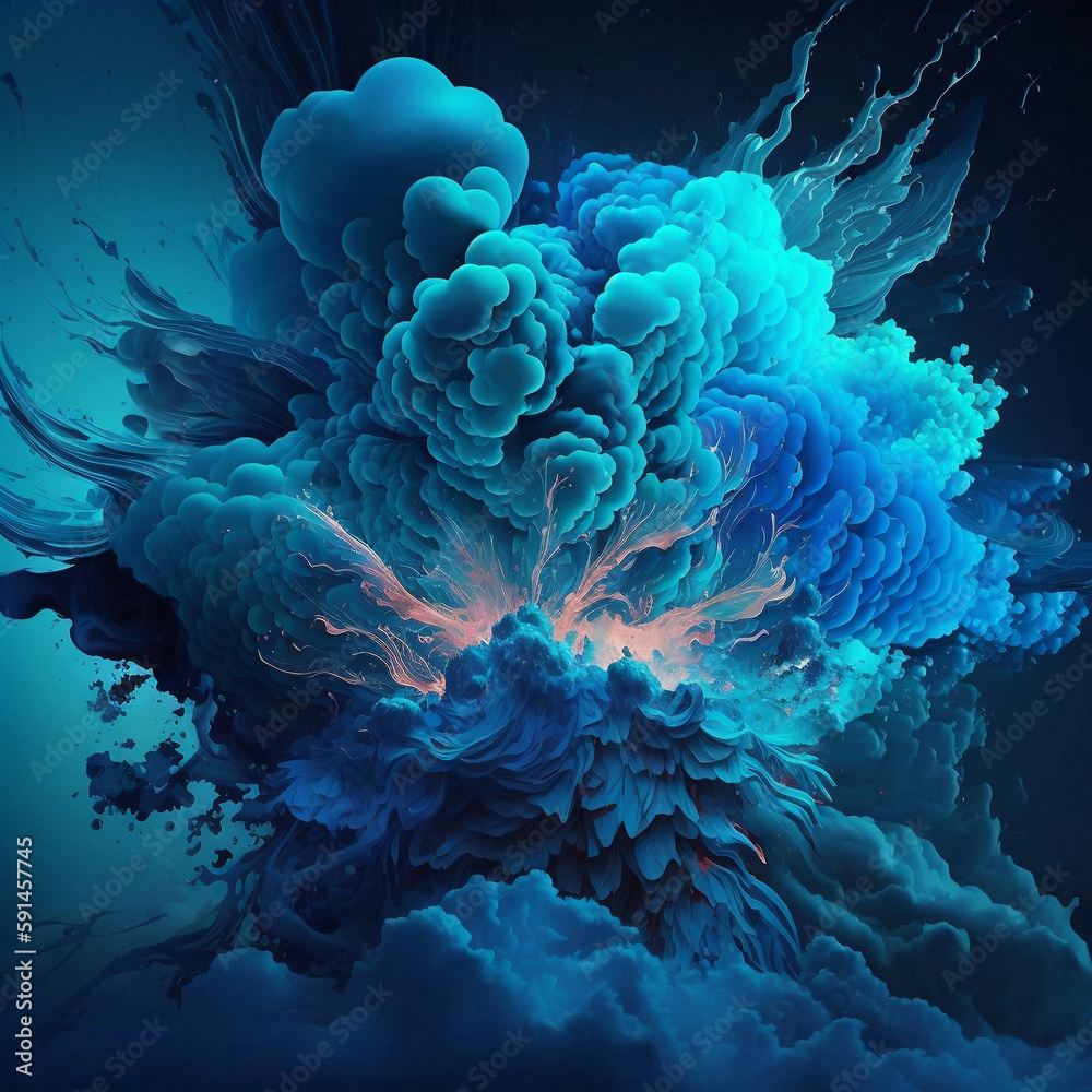 explosion of different shades of blue