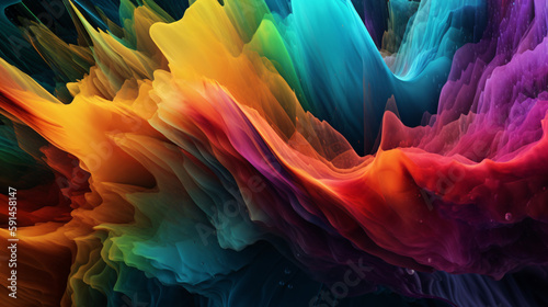 rainbow color render wallpaper splashing different colors generative ai © KWY