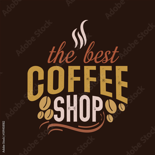 Hand drawn lettering  coffee design with quality elements. coffee is always a good idea on black background for print, banner, design, poster. Modern typography coffee quote.