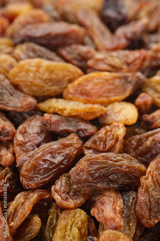 Raisin dried grape berries macro. Raisin ingredient in culinary cooking Raisin dried grape berries macro. Raisin ingredient in culinary cooking