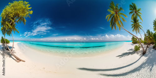 Tropical beach. Created with generative Ai technology. © uladzimirzuyeu