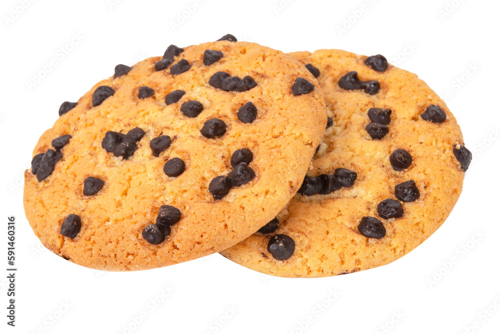 Chocolate chip cookie, isolated on a white background with a clipping path Chocolate chip cookie, isolated on a white background with a clipping path