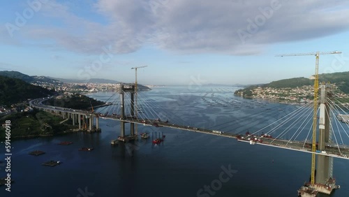 Vigo Rande Bridge Galicia Spain Aerial View photo