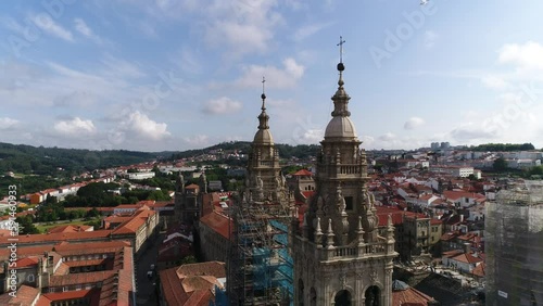 Aerial View Cathedral of Santiago De Compostela Galicia Spain