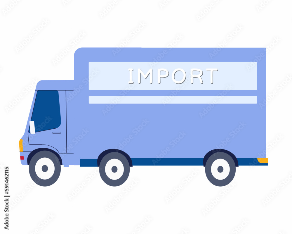 Worldwide shipping cargo courier delivery truck. International import export global carrier service.