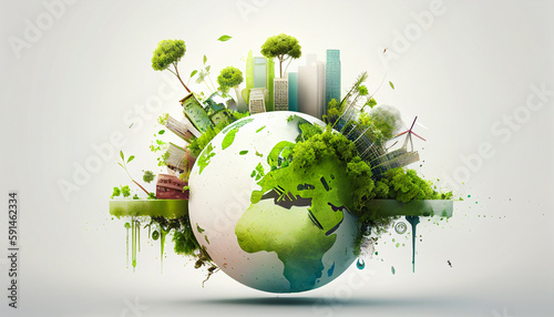 Sustainable Green Business Concept. Generative ai,
