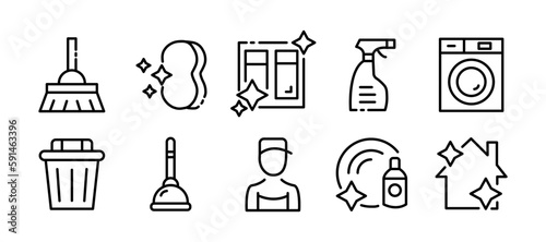 Cleaning. Line icon, black, cleaning service. Vector icons