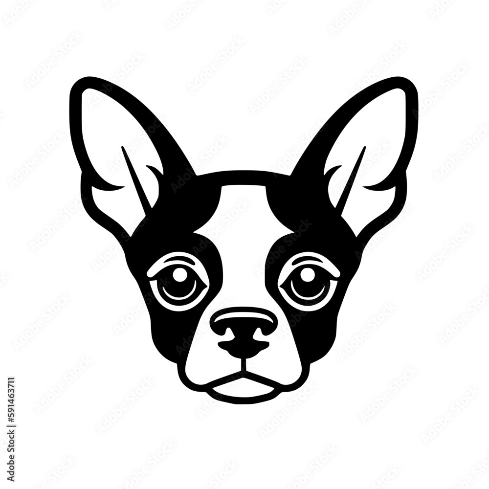 Dog head vector illustration isolated on transparent background