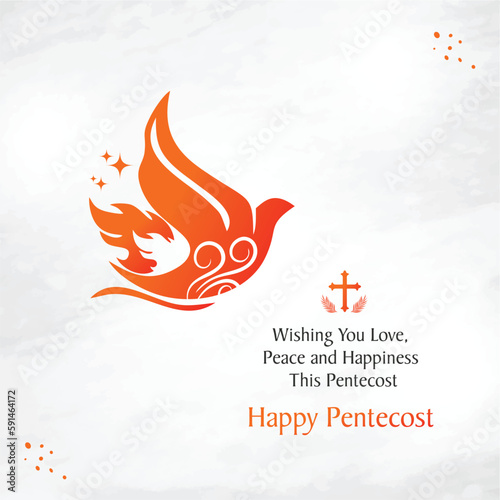 Happy Pentecost, Pentecost Sunday Social Media Posts, Jesus, Dove, Palm Vector Design Templates, Peace and happiness, Religious, Prayers