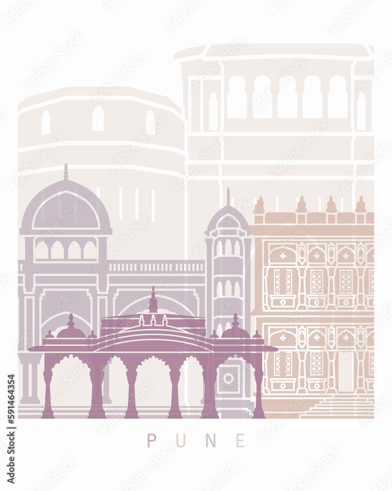 PUNE SKYLINE POSTER PASTEL PUNE SKYLINE POSTER PASTEL