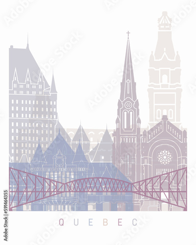 QUEBEC SKYLINE POSTER PASTEL