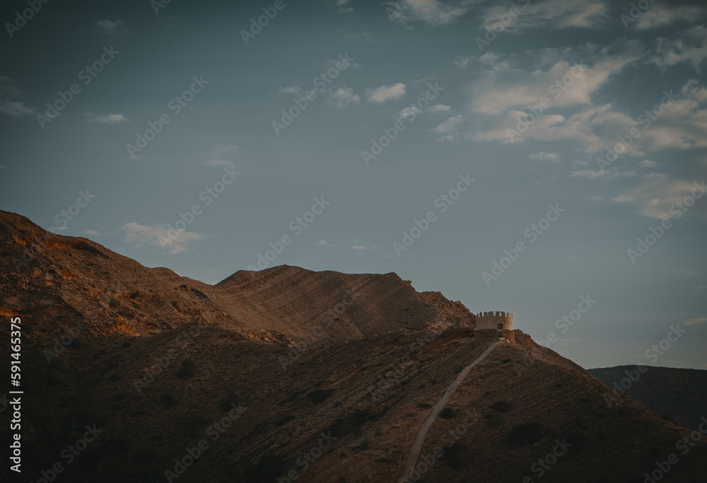 Rocky mountains sunset in Oman