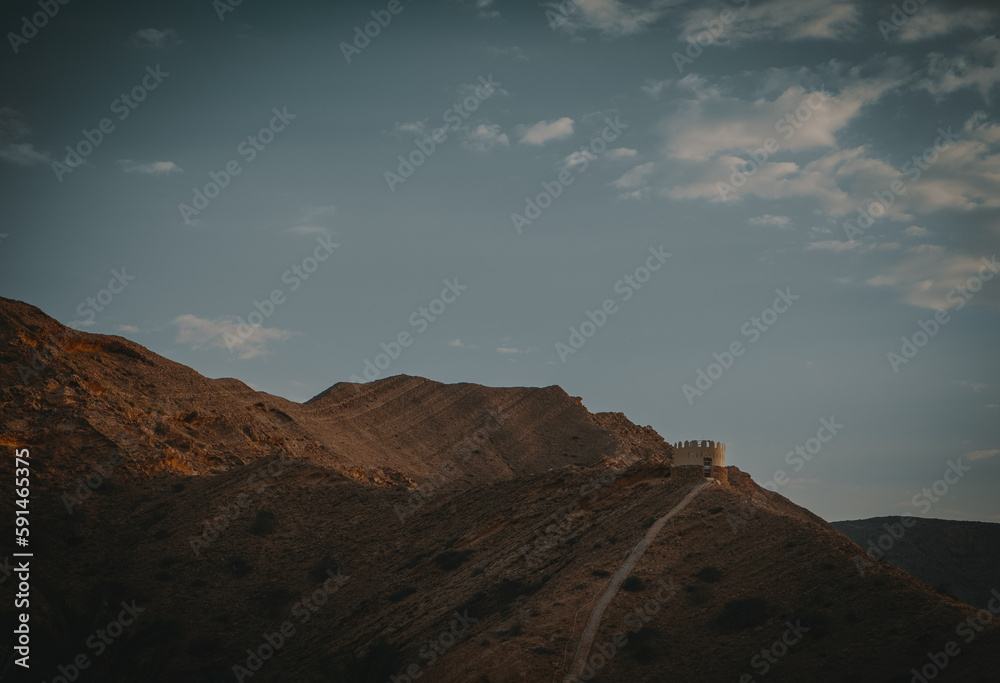 Fototapeta premium Rocky mountains sunset in Oman